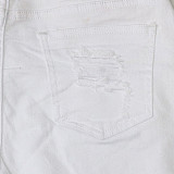 Hot Sale Color Diamond Ripped Tassel Denim Shots SH-390317