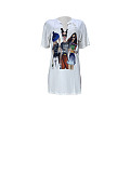 Short Sleeve Side Slit Casual T Shirt Dresses MDF-5324