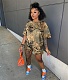 Loose Short Sleeve Tee Shirts and Biker Shorts Suit YB-60177