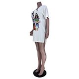 Short Sleeve Side Slit Casual T Shirt Dresses MDF-5324