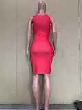 Color Block Patchwork Sleeveless Pencil Dresses ORY-5235