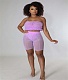 Puffy Cascading Ruffles Mesh Two Piece Shorts Set LA-3320