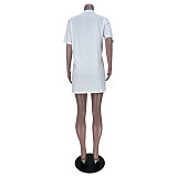 Short Sleeve Side Slit Casual T Shirt Dresses MDF-5324