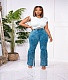 Tie Dye Print Elastic High Waist Bodycon Tassel Pants ZAND-31217