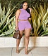 Ruched Tank Crop Top and Drawstring Shorts Suits YB-60143-2