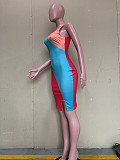 Color Block Patchwork Sleeveless Pencil Dresses ORY-5235