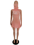 Sleeveless Mask Turtleneck Summer Casual Dress MEM-88286
