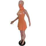 Sleeveless Mask Turtleneck Summer Casual Dress MEM-88286