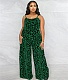 Leopard Spaghetti Strap Loose Plus Size Jumpsuits OSS-22405