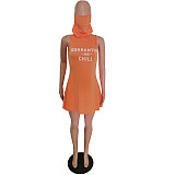Sleeveless Mask Turtleneck Summer Casual Dress MEM-88286