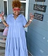 5XL Short Sleeve Ankle Length Loose Pleated Dress WA-77482