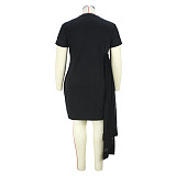 Mesh Patchwork Short Sleeve O Neck Casual Dress JLY-19398