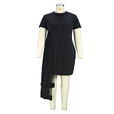 Mesh Patchwork Short Sleeve O Neck Casual Dress JLY-19398