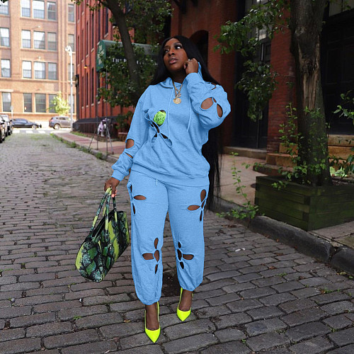 Loose Hooded Sweatshirt and Pants Tracksuits JINGJ-6078