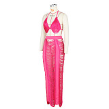 Beach Swimsuit Halter Bra Crop Top and Maxi Skirt Sets ZS-0484