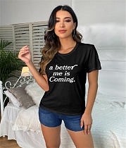 Letters Print Short Sleeve O Neck Summer T Shirts FNN-009