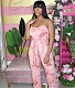 Tie Dye Lace Up Spaghetti Strap Straight Jumpsuit WSM-5321