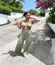 Cut Out Sexy Sleeveless Wide Leg Women Jumpsuits BN-9333