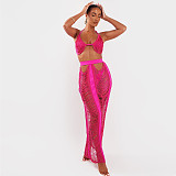 Beach Swimsuit Halter Bra Crop Top and Maxi Skirt Sets ZS-0484