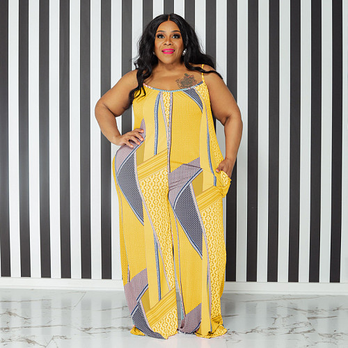 Plus Size Sleeveless Casual Loose Jumpsuits OSS-22392