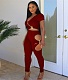 Hollow Out Short Sleeve Crop Top Pants Outfits YF-10064