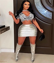 Streetwear Zipper Glossy Cotton-filled Skirts OSM-3340
