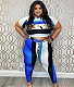 Plus Size Short Sleeve Crop Tops Pants Two Piece Set JLY-19401