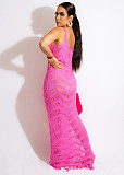 Crochet Knitted Tassels Beach Vacation Maxi Dress ZS-0227