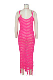 Crochet Knitted Tassels Beach Vacation Maxi Dress ZS-0227