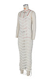Crochet Knitted Tassels Beach Vacation Maxi Dress ZS-0227