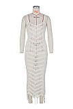 Crochet Knitted Tassels Beach Vacation Maxi Dress ZS-0227