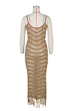 Crochet Knitted Tassels Beach Vacation Maxi Dress ZS-0227