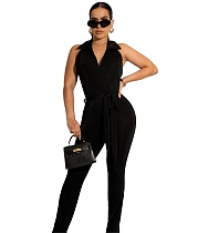 Turn Down Collar Halter Backless Sexy Jumpsuit NM-8518