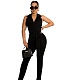 Turn Down Collar Halter Backless Sexy Jumpsuit NM-8518