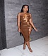 Women's Irregular Hollow-out Drawstring Bandage Halter Dress NM-8356