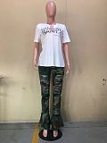 Casual O Neck Short Sleeve Side Split T Shirt Tops OD-8498