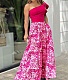 One Shoulder Crop Tops & Floral Printed Maxi Skirts Set LSL-6498