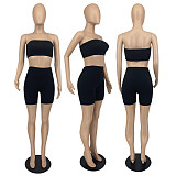 Strapless Tube Tanks Crop Tops Biker Shorts Tracksuits GLS-10095
