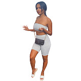 Strapless Tube Tanks Crop Tops Biker Shorts Tracksuits GLS-10095