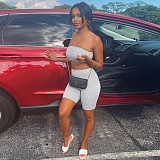 Strapless Tube Tanks Crop Tops Biker Shorts Tracksuits GLS-10095
