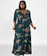 Long Sleeve Printed Elegant Lace Up Maxi Dresses OSS-22422