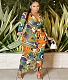 Mesh Print Turn-Down Collar Button Up Shirt Dresses BY-5838