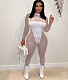 Mesh Sexy See Through Striped Skinny Jumpsuits NM-8519