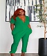 Loose Short Sleeve V Neck Casual Jumpsuit ZAND-31221