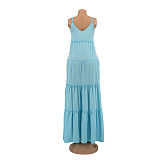 Solid Casual Vacation Loose High Waist Cake Dress AIL-211
