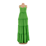 Solid Casual Vacation Loose High Waist Cake Dress AIL-211