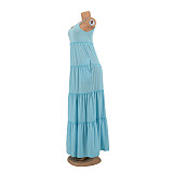 Solid Casual Vacation Loose High Waist Cake Dress AIL-211