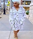Single Breasted Button Lapel Long Sleeve Dress OLD-8626