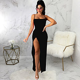 Spaghetti Strap Sexy Split Classic Maxi Dresses JX-5501