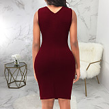 Solid Color Sleeveless Casual Bodycon Tank Dress JX-5494